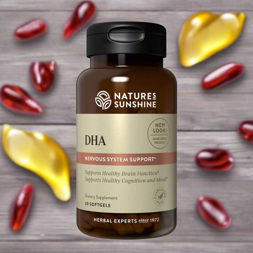 DHA (docosahexaenoic acid) supports brain and eye health. It also supports healthy blood lipid profiles.