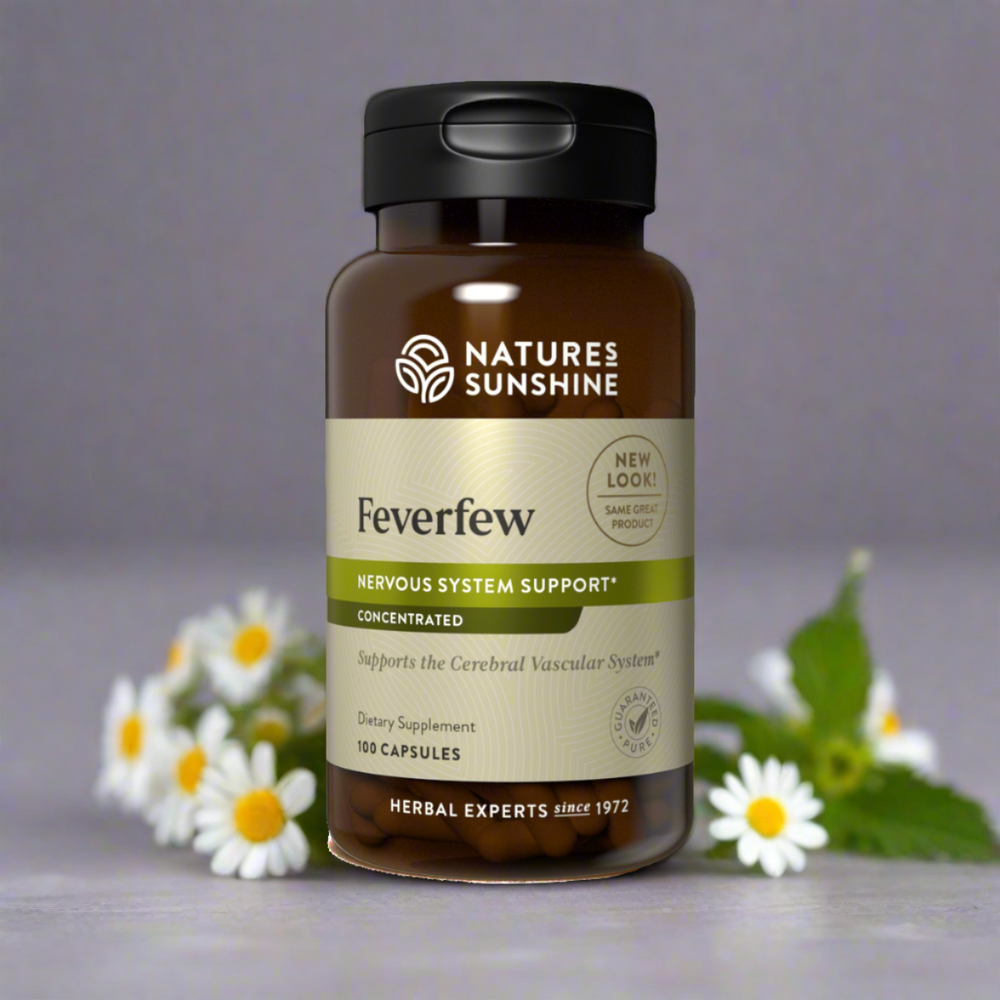 High-parthenolide Feverfew Concentrate provides nutrition to the central nervous system.