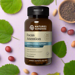 Focus Attention provides nutrients that help maintain normal brain-stimulation levels while supporting blood circulation and neurotransmitter levels in the brain.