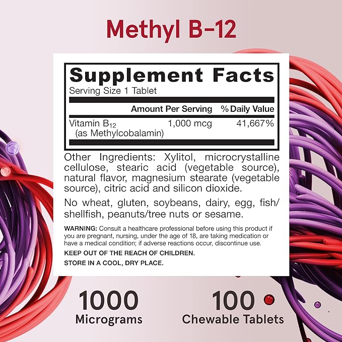 Methylcobalamin B-12 1000 mcg 100 tabs