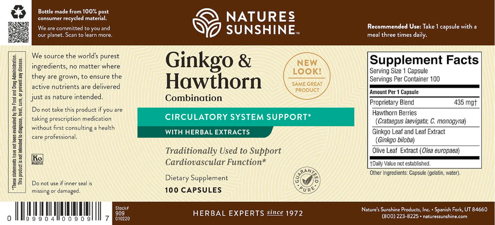 Ginkgo & Hawthorn Combination (100 caps)