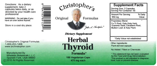 
                
                    Load image into Gallery viewer, Dr. Christopher&amp;#39;s Herbal Thyroid Formula (100)
                
            