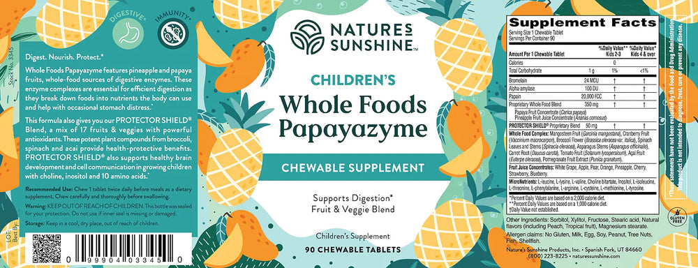 Whole Food– Papayazyme (90 chewable)