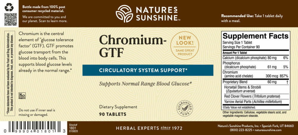 
                
                    Load image into Gallery viewer, Chromium promotes blood sugar and blood fat levels already in the normal range. It helps transport glucose into the cells.
                
            