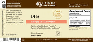 DHA (docosahexaenoic acid) supports brain and eye health. It also supports healthy blood lipid profiles.