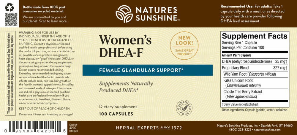 
                
                    Load image into Gallery viewer, Our DHEA-F formula (for women) supports energy, sleep, joint function, metabolism, mental function, and more. Its unique herbal base nourishes the female glandular system.
                
            