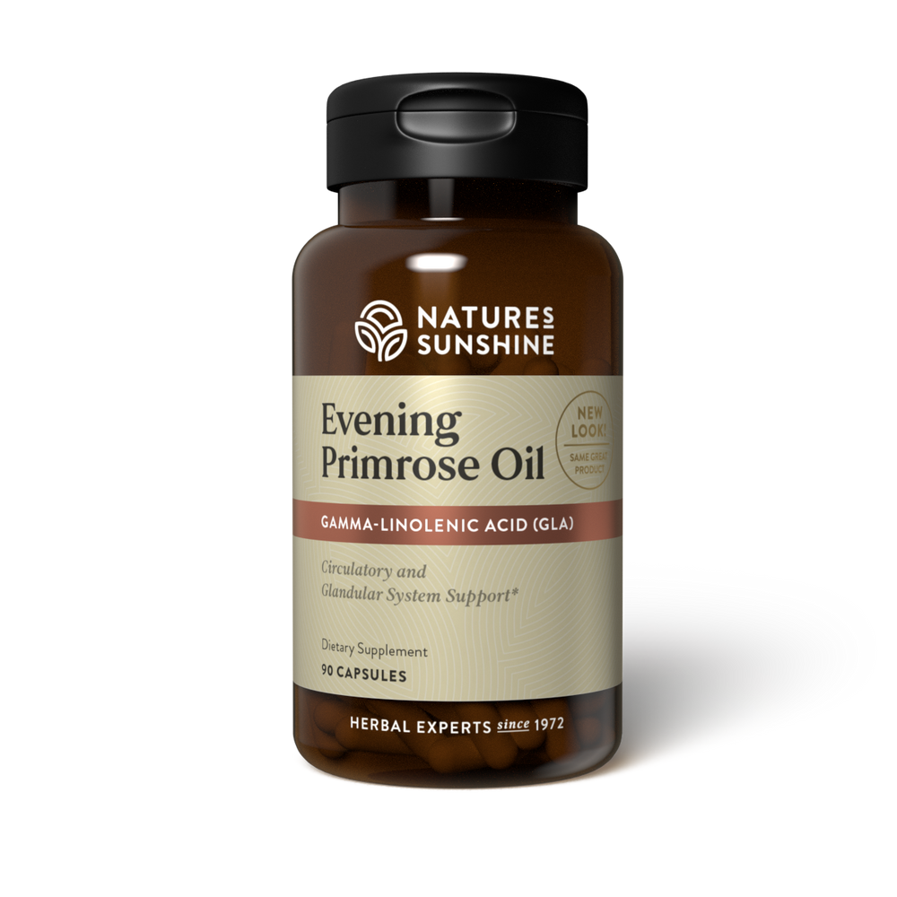 Evening Primrose Oil provides essential fatty acids including GLA. As it supports your glandular system, EPO helps strengthen tissues and may promote bone health.