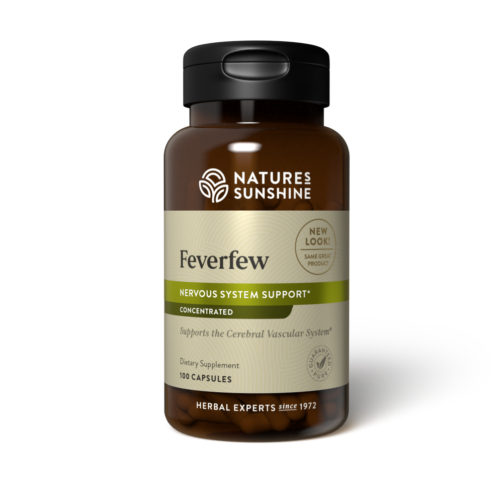 High-parthenolide Feverfew Concentrate provides nutrition to the central nervous system.