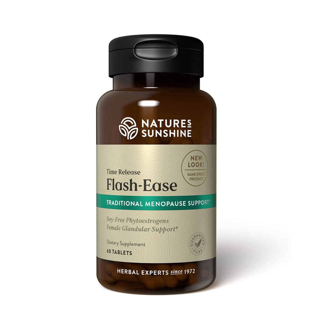 Nature's Sunshine Flash Ease Time Release contains black cohosh, a popular herb native to the West. It is widely known for its ability to help support the mature woman's body as she encounters normal glandular imbalances and physical changes.