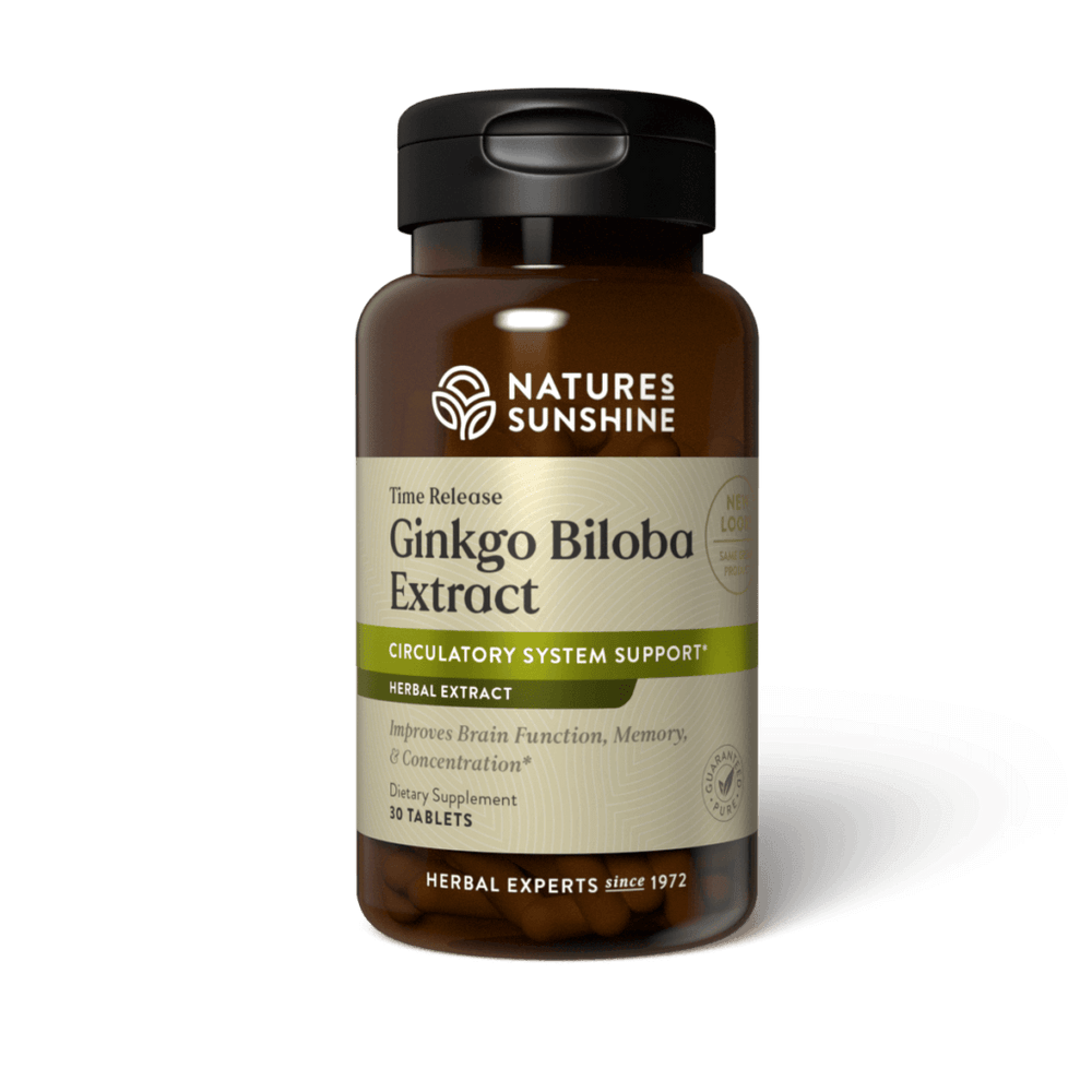 Ginkgo Biloba promotes circulation to the brain and supports memory and concentration functions. It also helps protect blood vessels.