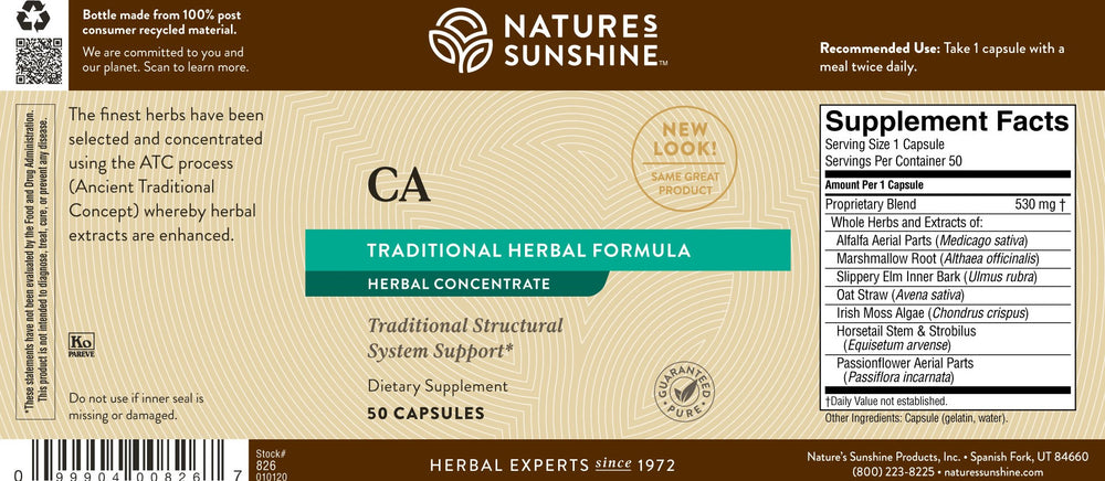 Help maintain your nervous and structural systems with Herbal CA. The ATC formulation is highly concentrated.