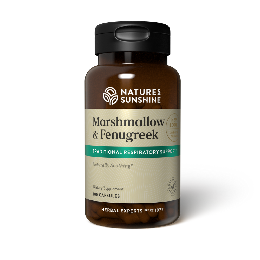 This herbal combination nutritionally supports the respiratory system, specifically strengthening mucous membranes.