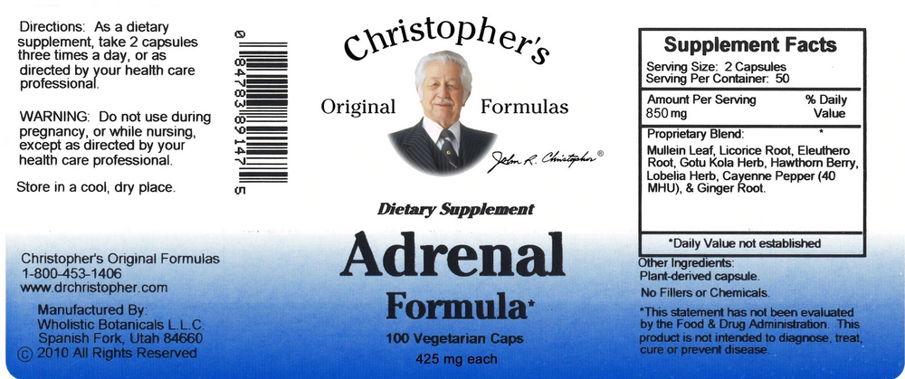 
                
                    Load image into Gallery viewer, Dr. Christopher&amp;#39;s Adrenal Formula  (100 Capsules)
                
            