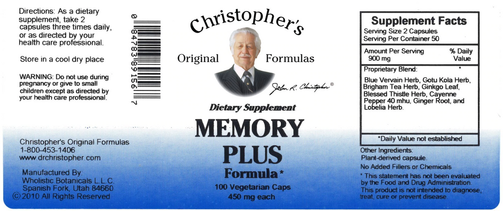 Dr. Christopher's Memory Plus (100 Caps)