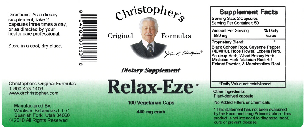 
                
                    Load image into Gallery viewer, Dr. Christopher&amp;#39;s Relax-Eze Formula (100 Caps)
                
            