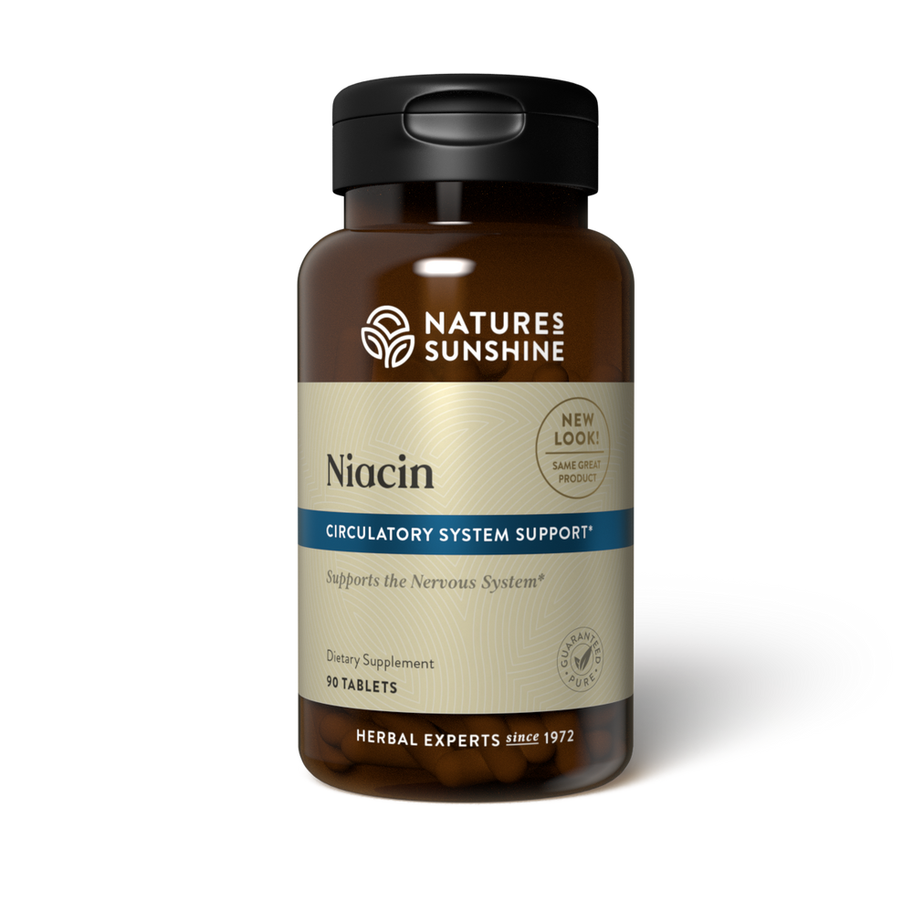 Niacin nourishes the nervous and circulatory systems and supports the body's energy system.