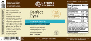 Gain antioxidant protection for aging eyes and support macular health with Nature's Sunshine Perfect Eyes. Provides 18 mg lutein per serving.