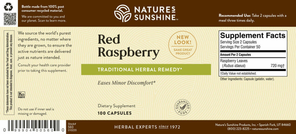 Red Raspberry leaf benefits the female glandular and reproductive systems. It also promotes digestive balance.