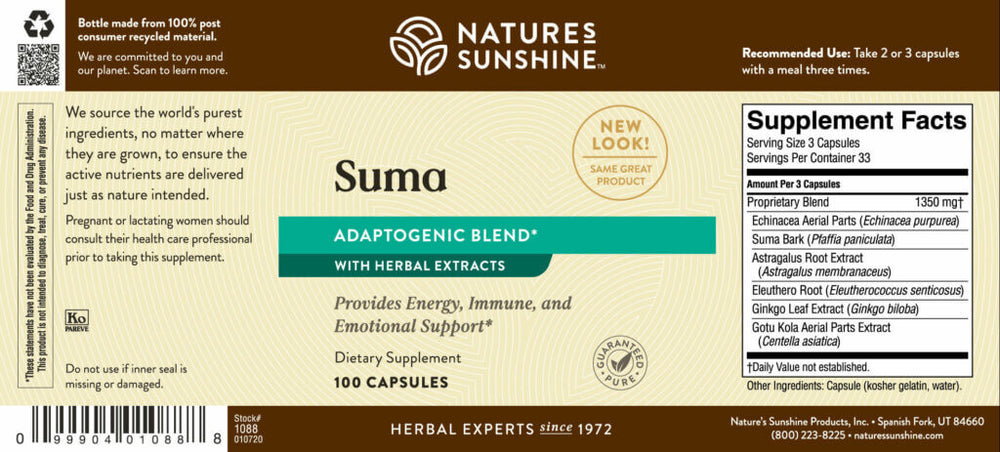 Increase energy and support your immune system with SUMA Combination, a blend of six powerful, adaptogenic herbs.