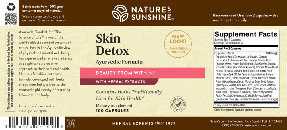 Ayurvedic Skin Detox helps pull toxins from the skin and supports skin health.