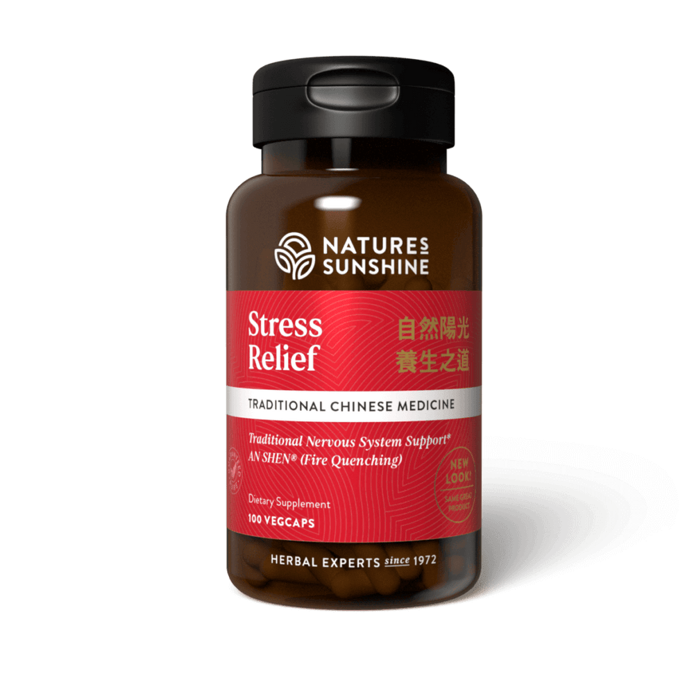 Our Stress Relief Chinese herbal formula supports emotional balance, circulatory health, and may help optimize gastric function.