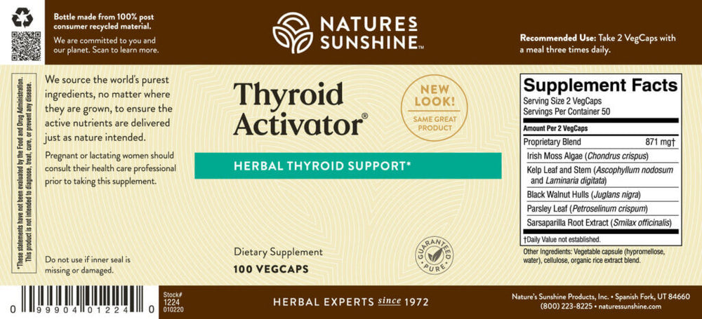 Nourish the thyroid gland and support thyroid hormones with Thyroid Activator herbal formula.