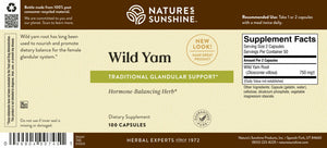  Wild Yam root supports and balances the female glandular system.